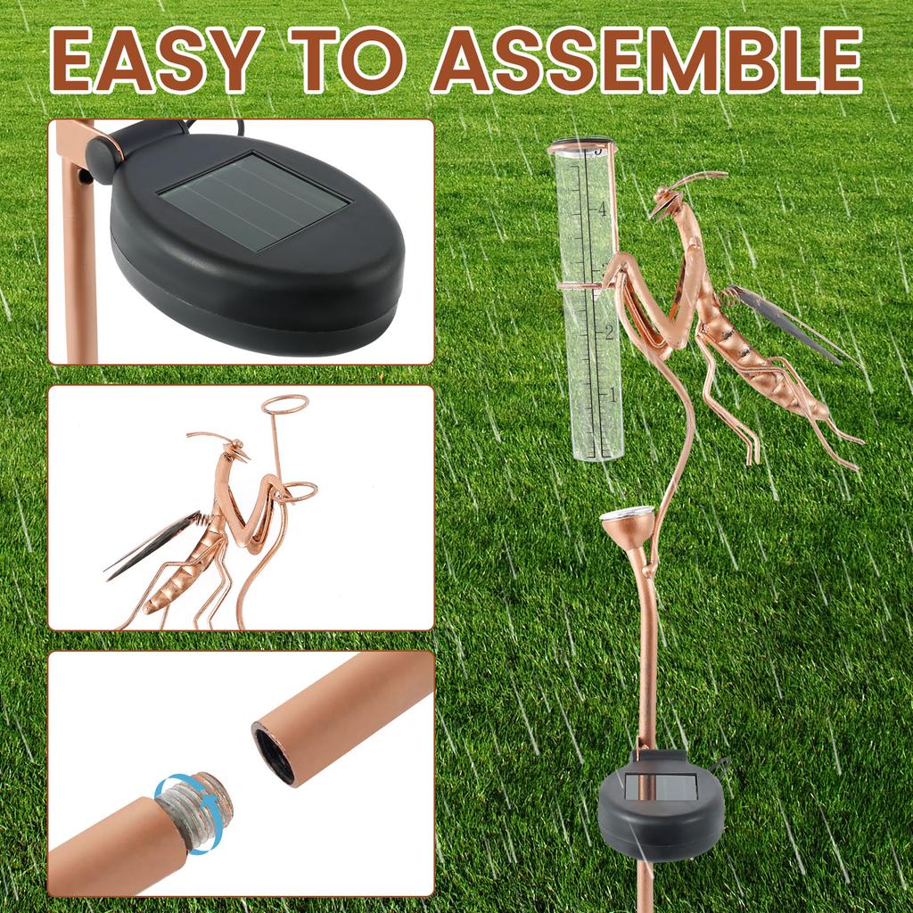 Металлическая декоративная метеостанция с солнечной подсветкой, морозостойкая, акриловая, для сада, сбор дождевой воды