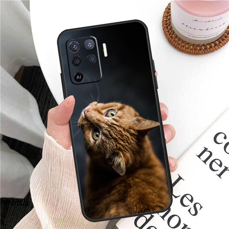 Милый Чехол-Животное Кошка Для Oppo A98 A58 A78 A18 A38 A60 A80 A40 A77 A57 A17 A74 A54 A94 A96 A76 A16 A15 A5 Pro