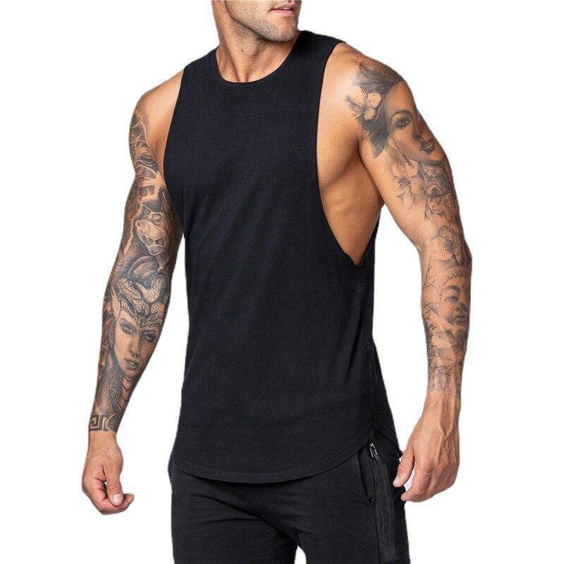 Muscleguys Summer Men's Loose Bodybuilding Sleeveless T-shirt Gym Training Tank Top Fitness Clothing