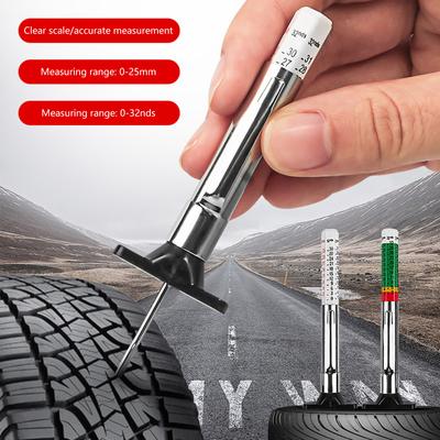 Измерительная ручка для автомобильных шин 0-32nds/0-25mm Инструмент для измерения глубины рисунка протектора шин Тестер глубиномера автомобильного протектора шин