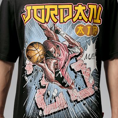 Men's Jordan Brooklyn T-Shirts Men's Gray Black Crew Neck