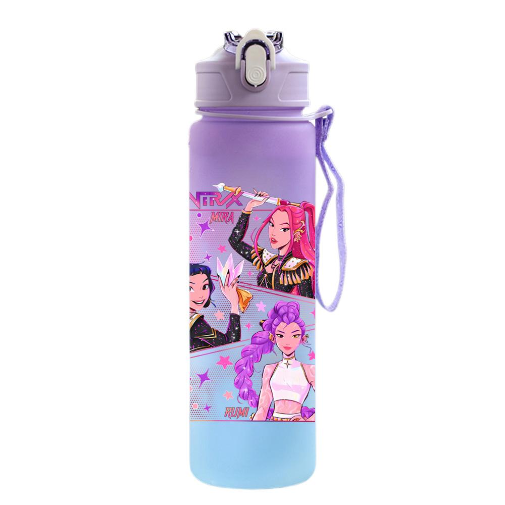 750Ml Water Bottle Demon Hunters Printed Large Capacity Drinking Cup Portable Outdoor Sports Water Cup Children Kid Gift