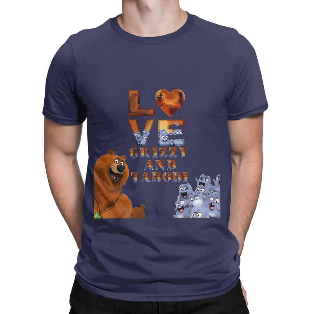 Happy Lemmings Tabodi and Grizzy poster Novelty 100 Cotton TShirt Grizzy and the Lemmings Tops Tees For Unisex