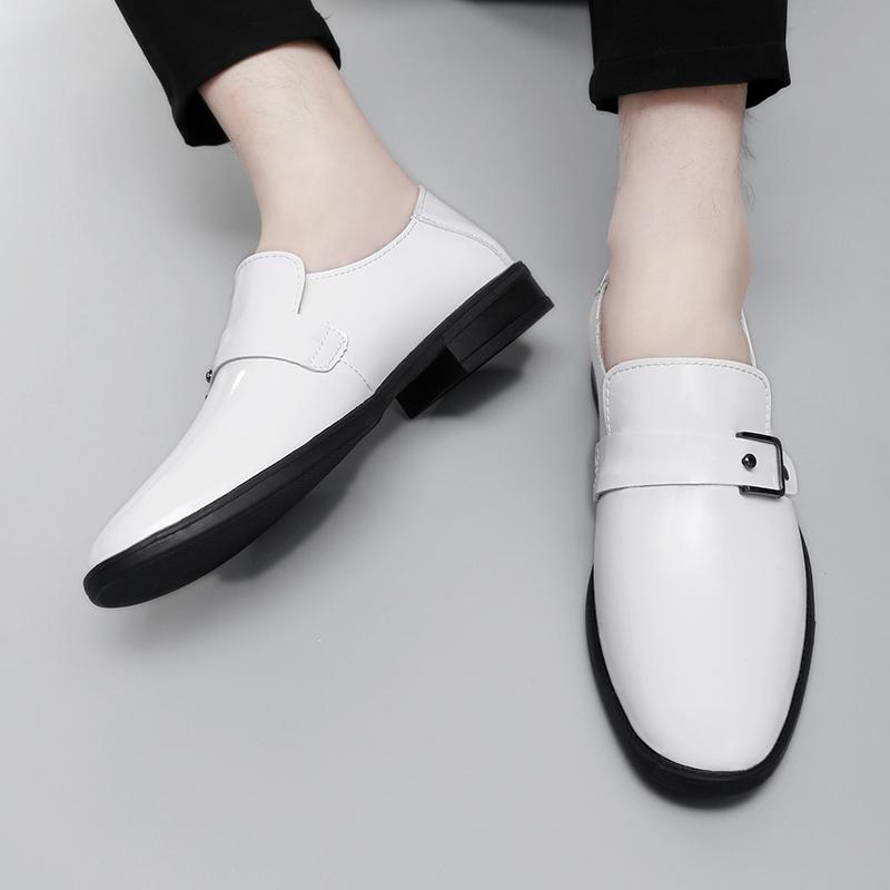 Модная британская новая остроносая белая черная обувь из натуральной кожи для мужчин формальная свадебная выпускной вечер платье возвращения домой конкурс монки лоферы