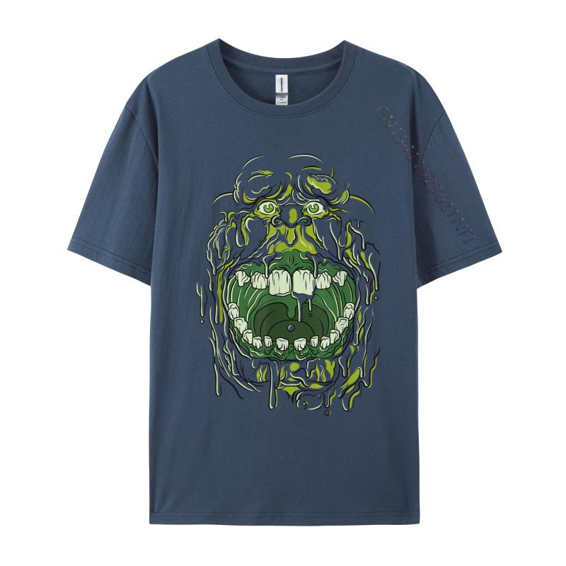 Слимер Лицо Хэллоуин Костюм Повседневные Футболки Оптом Camisa Досуг Хлопок Студент Роскошные Дизайнерские Футболки