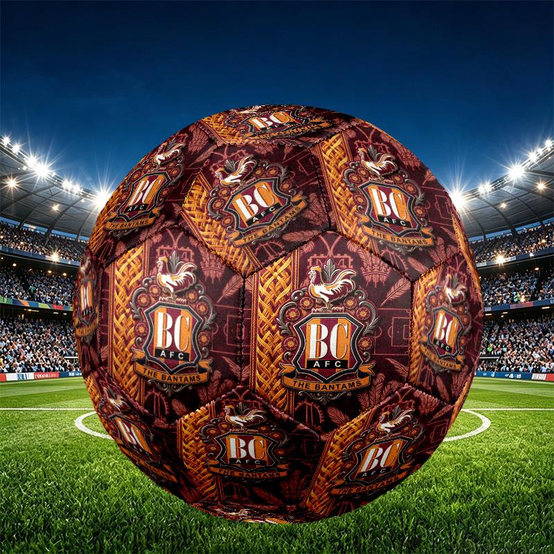 Футбольный мяч Bradford City AFC, размер 5. Износостойкий мяч из ПУ для матчевых тренировок и ежедневной практики. Подарок на день рождения для любителей футбола