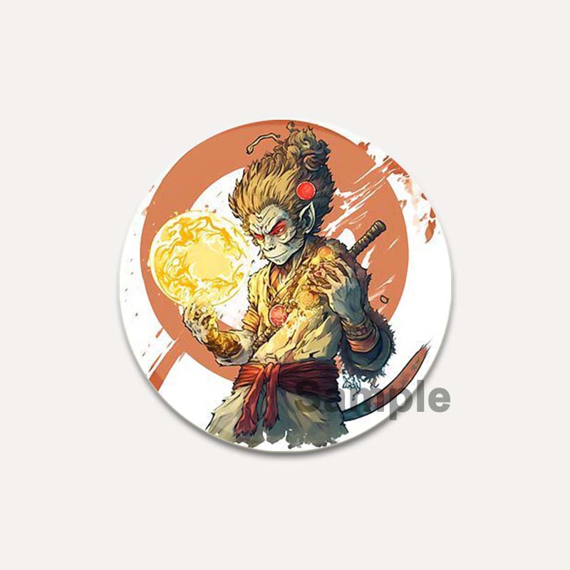 32/44/58 мм Король обезьян/Сунь Укун круглые булавки мультфильм Темный ангел/череп брошь индивидуальный значок ручной работы красивые аксессуары ювелирные изделия подарки
