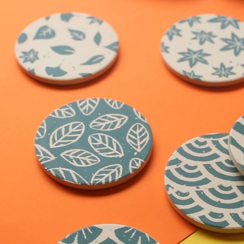 Креативные подставки с растительным узором из диатомовой земли, абсорбирующие, с теплоизоляцией, износостойкие, повседневные предметы первой необходимости, домашняя подставка