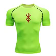 Летние спортивные топы Быстросохнущая мужская компрессионная футболка с коротким рукавом Вторая кожа для спортзала Тренировок Короткая футболка для фитнеса Бега Мужская одежда