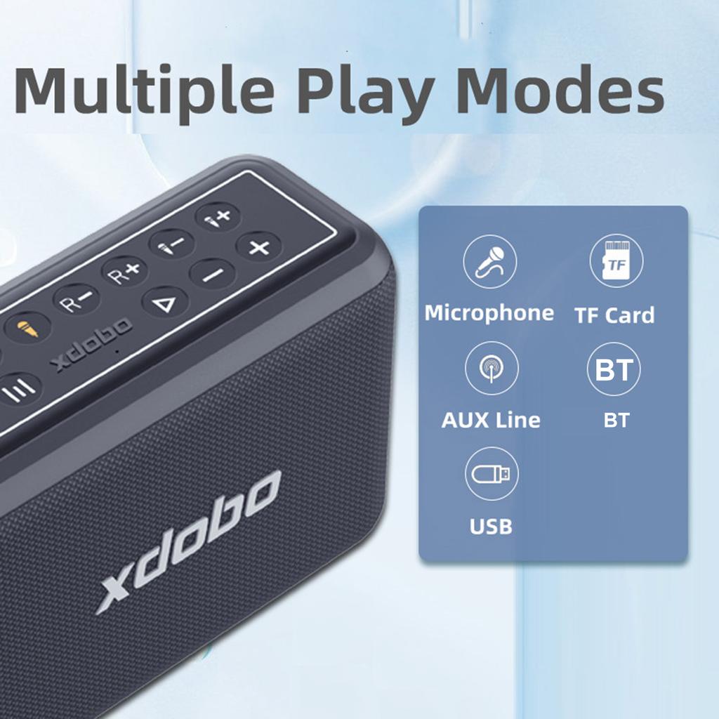 Портативная беспроводная колонка XDOBO X8 Pro с двумя микрофонами, технология BT5.2, водонепроницаемость IPX5