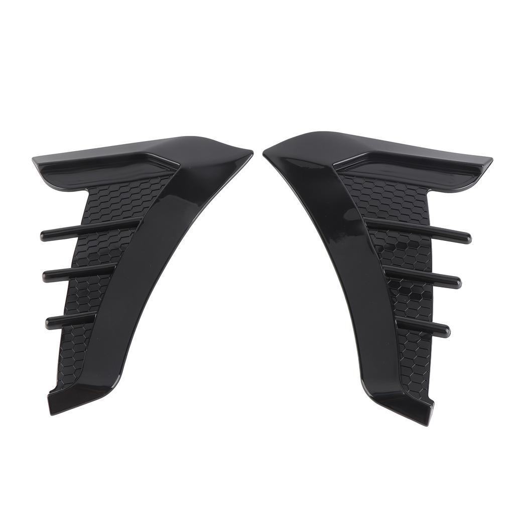 2pcs Gloss Black Side Vent Trim Decoration Sticker Rubber Shark Gills Universal for Cars