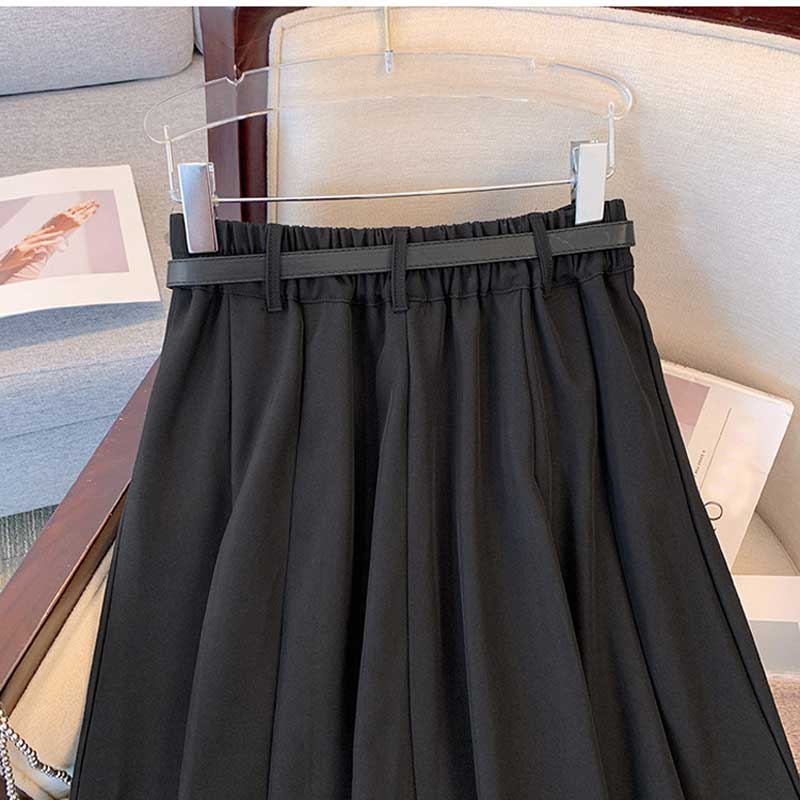 Женская юбка XL ~ 7XL, 60 ~ 175 кг, женский костюм, юбка больших размеров, юбка трапециевидной формы средней длины, плиссированная юбка