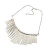 Sparkling Bars Choker Metallic Necklace Bib Chunky Collar Fringe Necklace Metal Tassel Punk Jewelry for Women