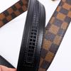 Ремень для мужчин с автоматической пряжкой Золотая пряжка в форме буквы B Ремень с клетчатой основой