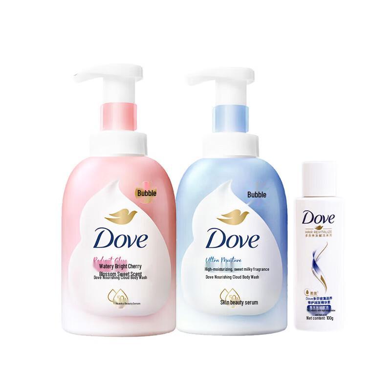 DOVE Увлажняющая пенка для ванны и набор эссенций