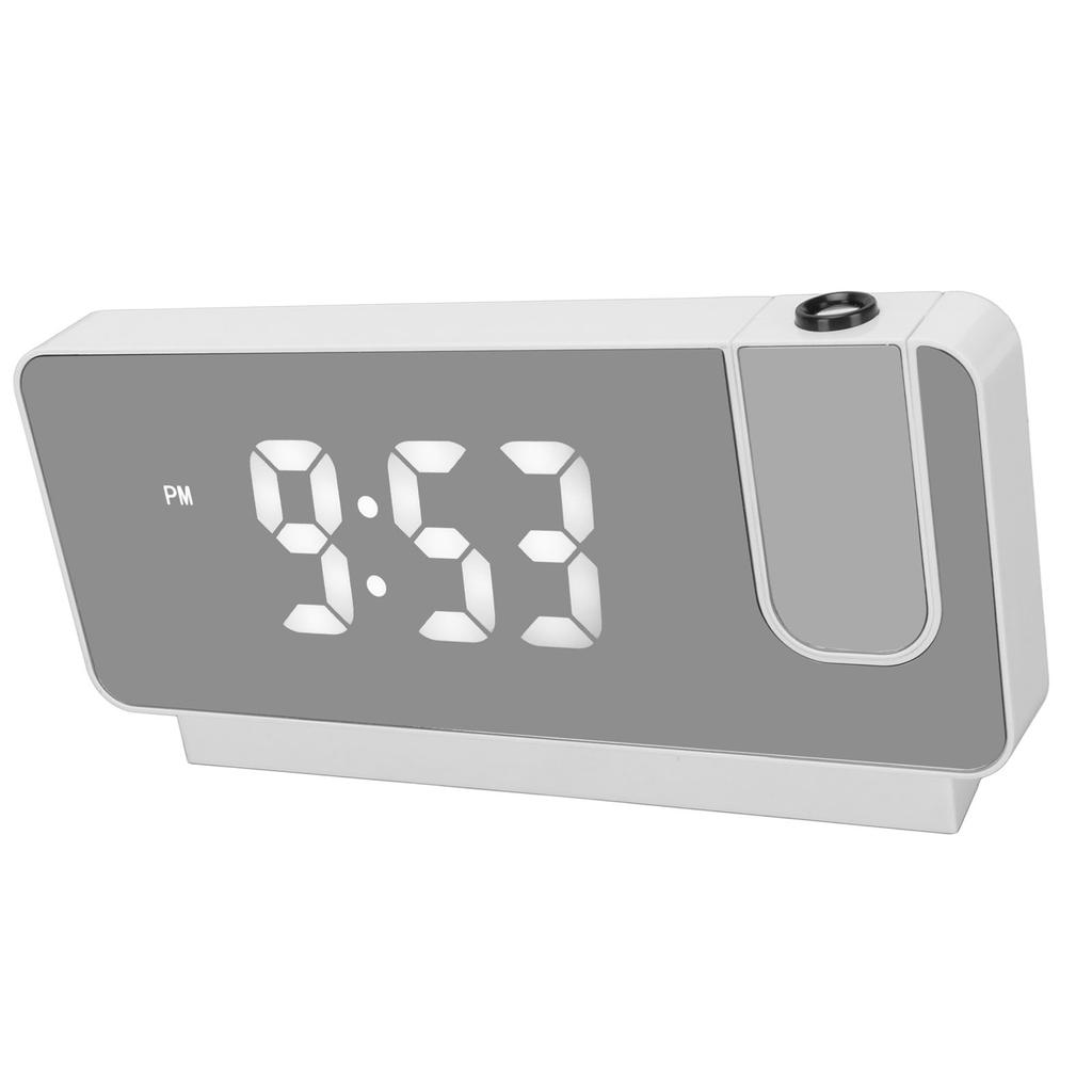 Projection Alarm Clock Time Date Temperature Display 180 Degree Wide Angle HD LED Screen