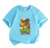 Kids Boys Girls 100% Cotton Crew Neck Short Sleeve T-Shirt, Cute Plants vs Zombies Cartoon Printed Casual Soft Breathable Summer Tee for Daily Wear