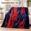 Custom Text Flannel Blanket LOSC Lille Print Warm Cozy Blanket Home Sofa Bedding