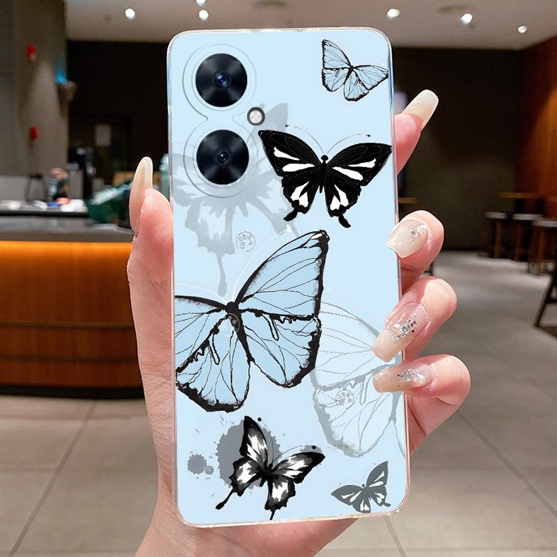 For Huawei Nova 11 SE 11SE Phone Case Huawei Nova 12 SE BNE-LX1 Case Luxury Fashion Butterfly Flowers Clear Soft Silicone Cover