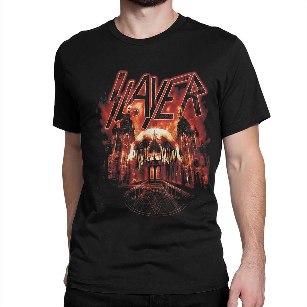 Awesome Heavy Slayer Band TShirt Unisex Crew Neck 100 Cotton Metal Short Sleeve Adult Apparel Women And Men Tshirts