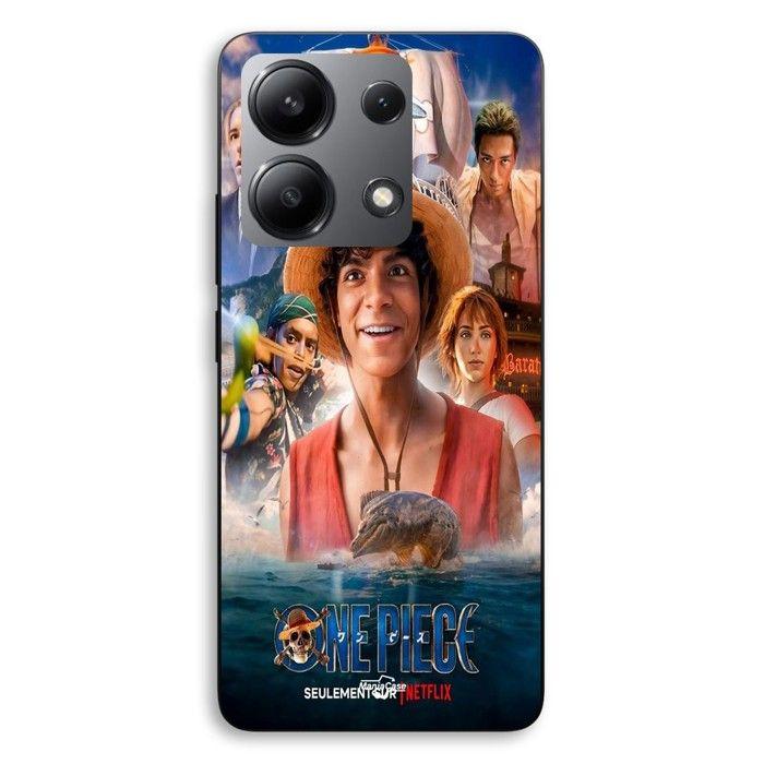 Coque de téléphone - MANIACASE - Xiaomi Redmi Note 13 4G - Silicone TPU - Motif Luffy (One Piece) - Noir
