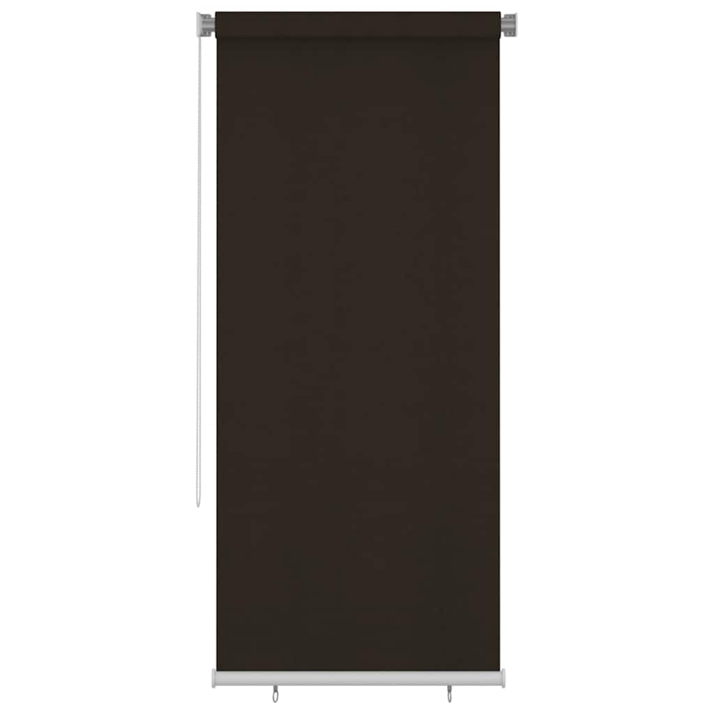 Outdoor Roller Blind 105 (W) x 230 (H) cm Brown HDPE