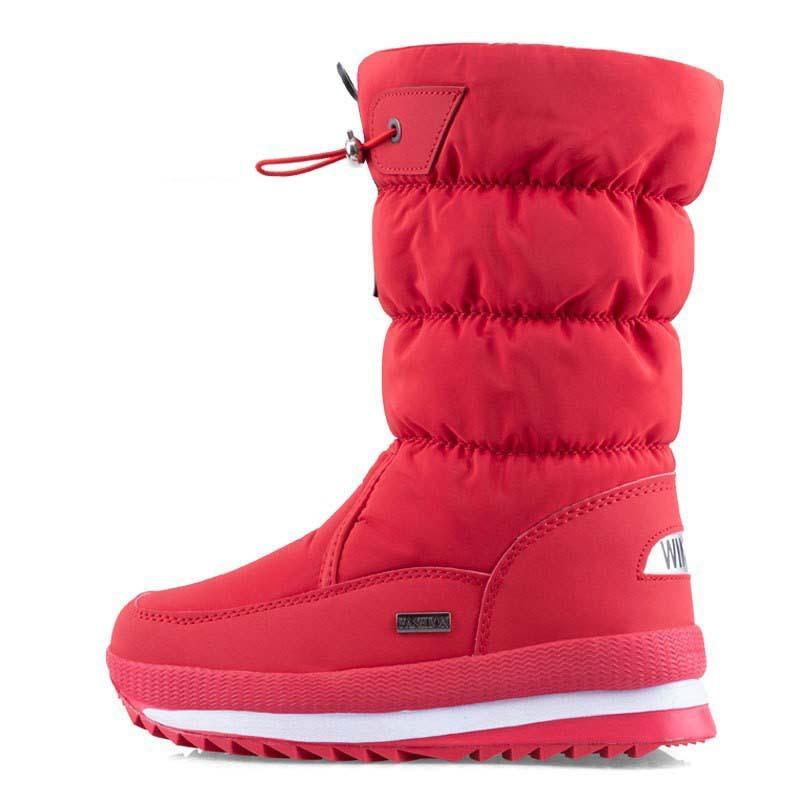 Women Winter Boots Platform Snow Boots Waterproof Non-slip Thick Plush Warm Mid-calf Boots for Women Winter Shoes Botas