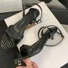 Fashion Sexy Kitten Heel Sandals Women Summer Fashion Open Toe Ankle Strap Buckle Party Shoe Elegant Brand Designer Wedding Bridal Shoes