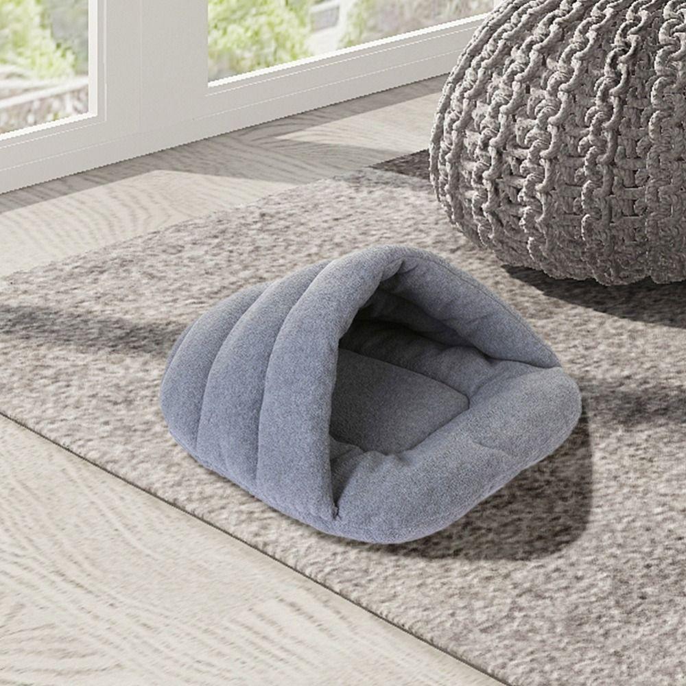 Fleece Pet Bed Sweat-absorbent Pet House Kitten Mat Sleeping Bag Small Pet