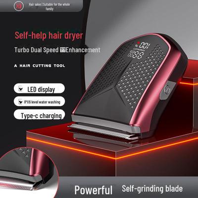 2024 Моющаяся электрическая машинка для стрижки волос с ЖК-дисплеем для самостоятельного ухода