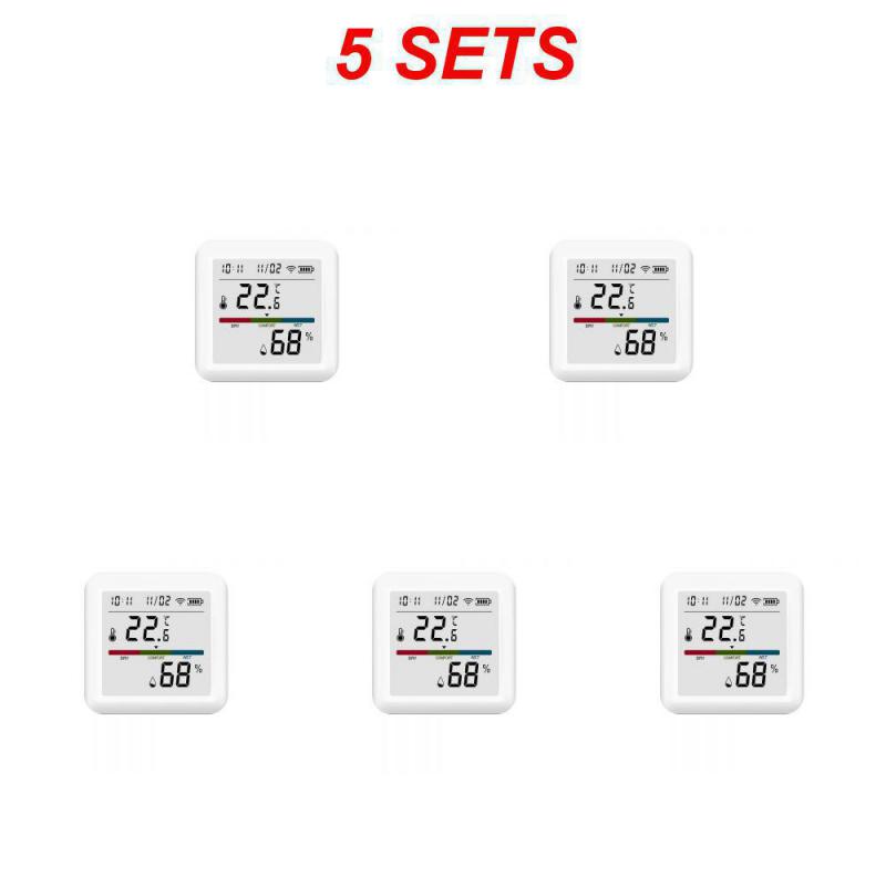 Tuya Wifi Temperature Humidity Sensors Indoor Temperature Detector with Backlight with Alexa Google Remote Real-Time Monitoring