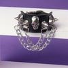 Punk Skull Rivet Tassel Chain Leather Couple Bracelet