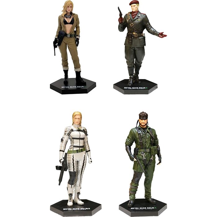 Набор из 4 фигурок Metal Gear Solid SNAKE EATER (Ева Оцелот Босс Голый Змей) официальный оригинальный продукт
