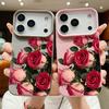 Luxury Rose Flower Phone Case For iPhone 17 Pro Max Funda iPhone 16 Pro Max 15 14 13 12 11 16e Air TPU Silicone Soft Cover Coque
