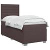 Box Spring Bed with Mattress Dark Brown 80 x 200 cm Fabric