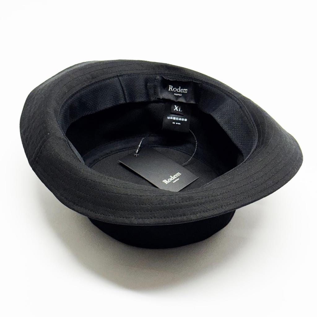 Rodem Большой размер Порк-пай Ведро Твил Размер Черный Мужская шляпа, Двусторонняя Хлопок, Тонкая, Мягкая, Легкая, Складная, Моющаяся, Хлопок, XL,