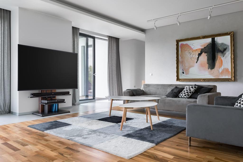 Asahiwood Wall Mounted TV Stand Style Type Dark Brown with Tilt Function and Casters Approximately Width 69 X Depth 44 X Height Cm WS-C 32~77