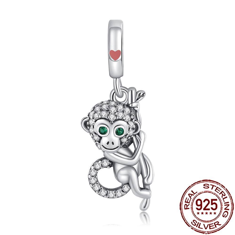 New Charms 925 Silver Cat Dog Flamingo Chameleon Axolotl Animal Beads Fit Bracelet Necklace Women DIY Jewelry