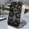Модный Черный Чехол Для Телефона С Цветочным Узором Из Кружева Для iPhone 17 16 15 14 Pro 17 Air 13 12 11 Max Mini 7 8 Plus XR XS Мягкий Прозрачный Чехол