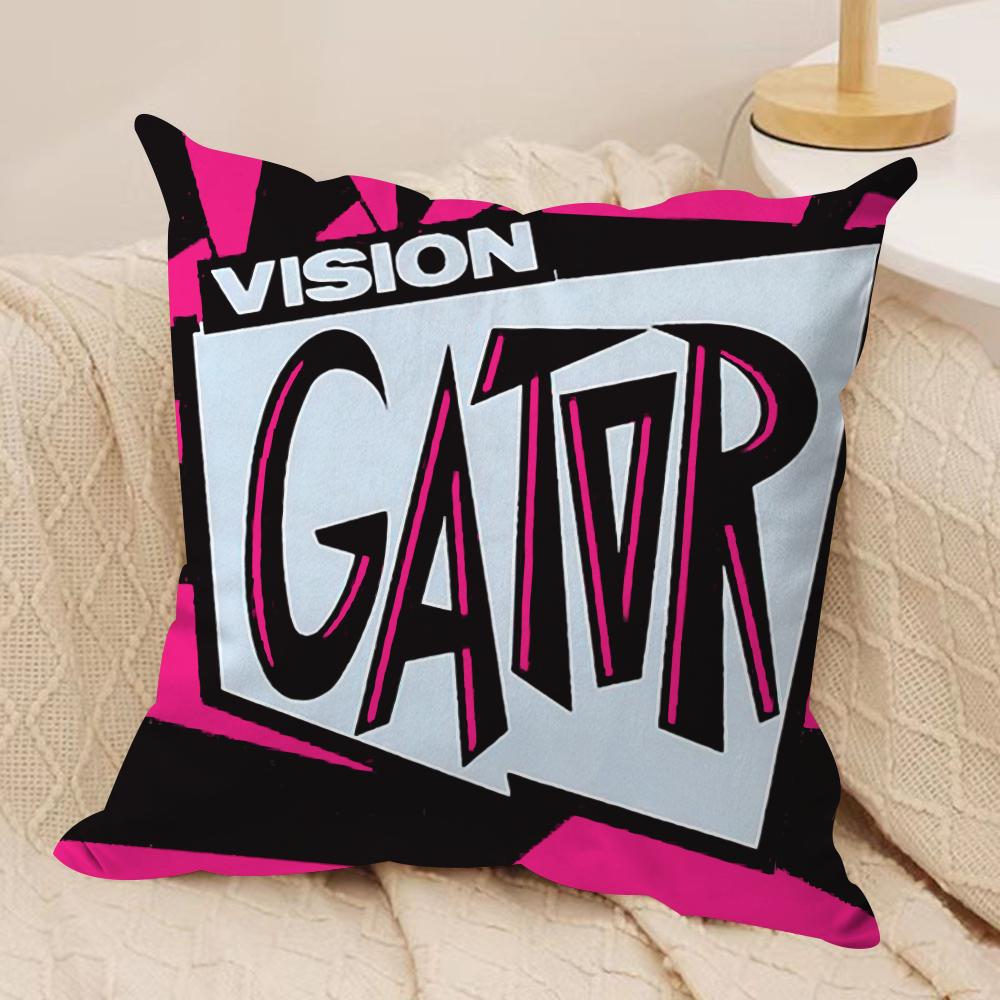 VVision GGATOR Cushion Cover Short plush Doublesided Print Square Throw Pillow Covers Sofa Home Cushion Decor