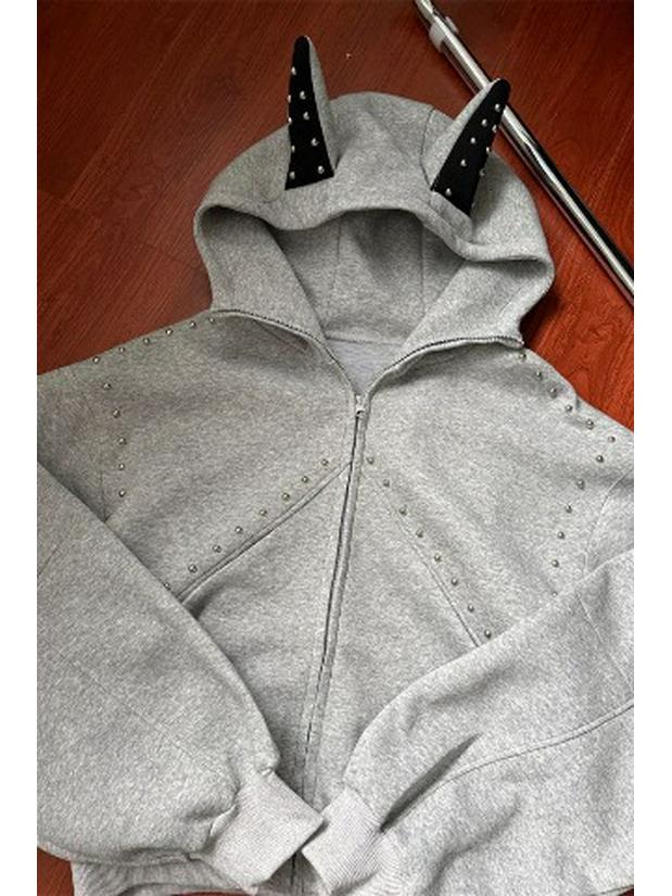 Men's Doberman Dog Hooded Autumn Sports Cardigan Jacket