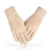 Thickened Knit Touchscreen Gloves Women's Warm Cold Resistant Simple Fleece Wool Gloves Touchscreen Enabled