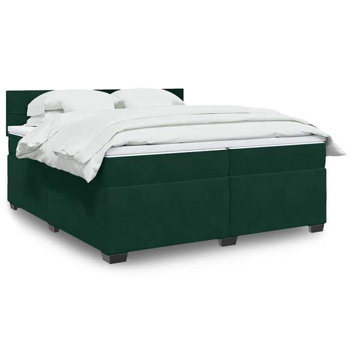 Maison Exclusive - Sommier à lattes de lit et matelas Vert foncé 200x200cm Velours