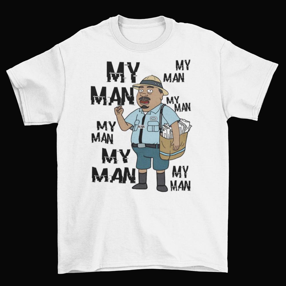 My Man Mailman T-Shirt Adult Funny Cotton Unisex Cartoon Size New