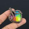 Rainbow Solar Quartz 999 Copper Wire Wrapped Pendant, Handmade Gemstone Pendant Jewelry, Gifts For Wife Brand New Pendant