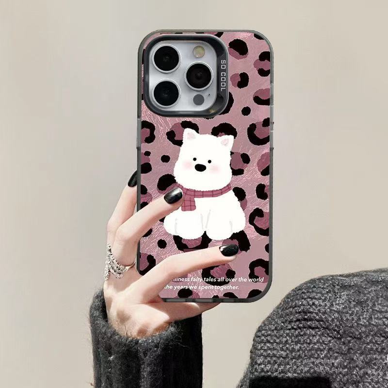 Новый щенок с леопардовым принтом подходит для чехла на телефон iphone17 Apple 15promax/14 противоударный 13pro16 милый