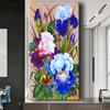 5D Diamond Embroidery DIY Full Circle Square Diamond Painting Cross Stitch Blue Iris Round Diamond Embroidery Flower A2240