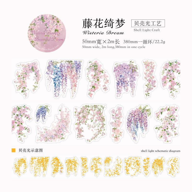 Mr. Paper, Flower Vine Branch Theme Stickers, Scrapbook Phone Case Notebook, Diary Decoration Stickers