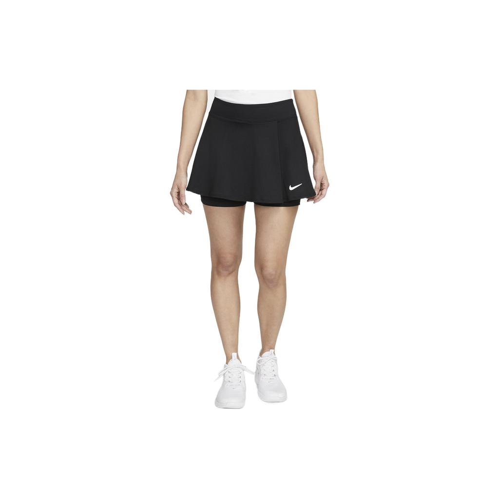 Nike Плиссированная короткая юбка с логотипом Dri-Fit, женские брюки, черные DH9553-010