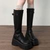 Красивые повседневные ботинки для женщин, увеличивающие рост, 2024, осень, интернет-знаменитость, вечерний темперамент, рыцарские ботинки, универсальные, нескользящие, удобные ботинки